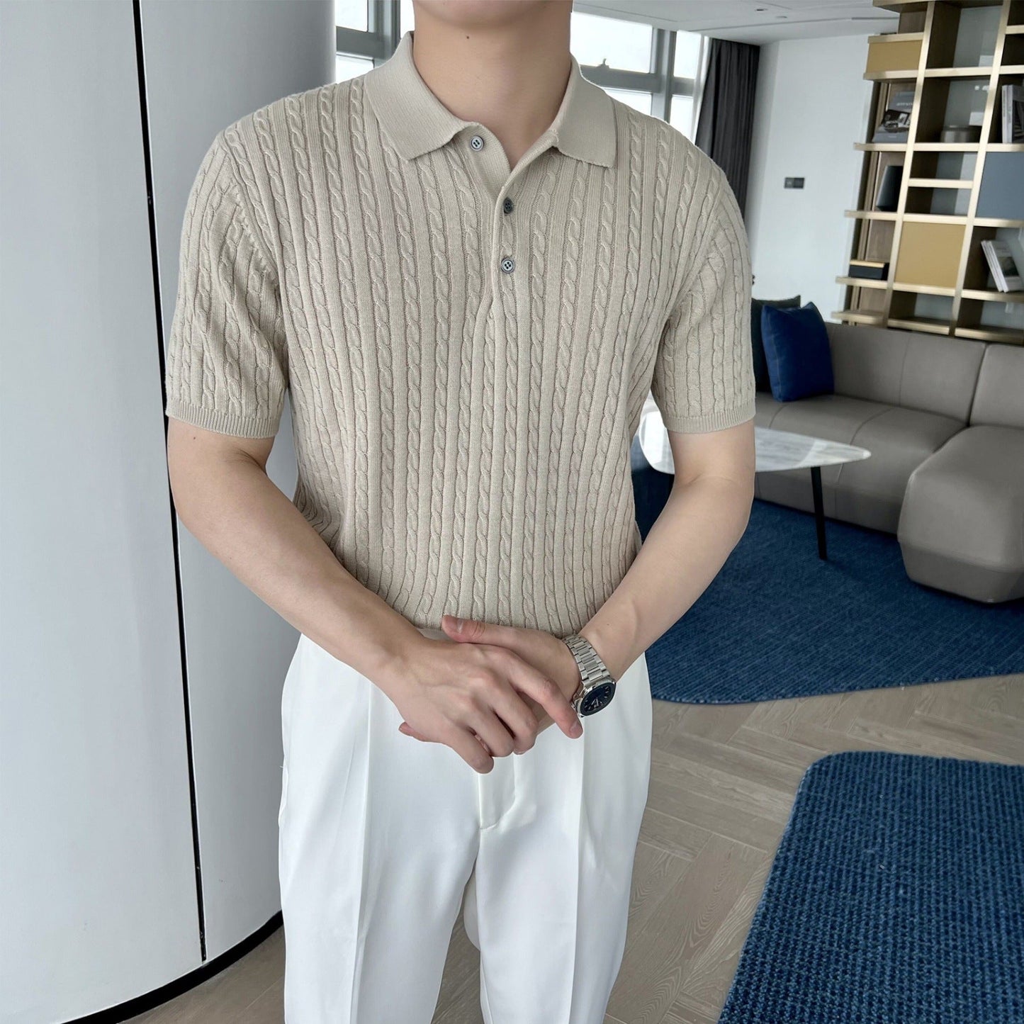AQUA KINTTED POLO