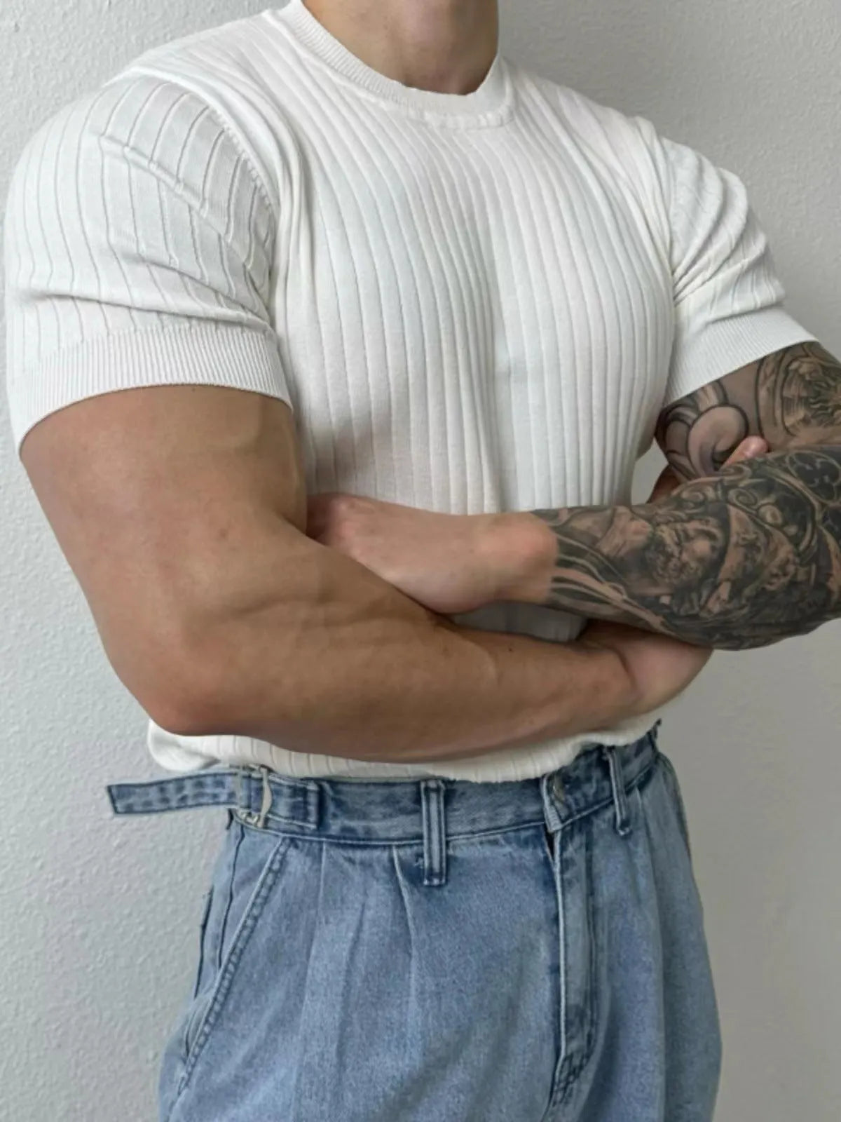 SAFIRE - Knitted Half Sleeve Top