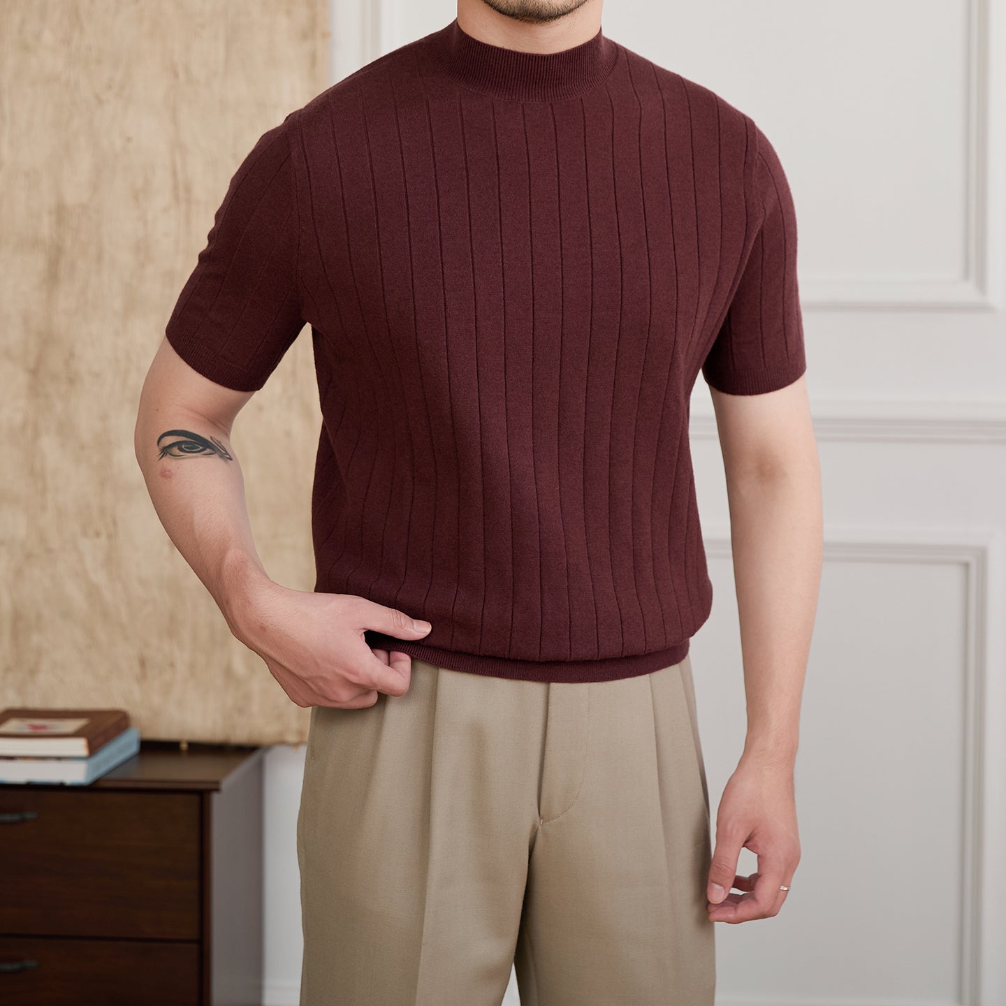 Half Turtleneck Short Sleeve T-shirt