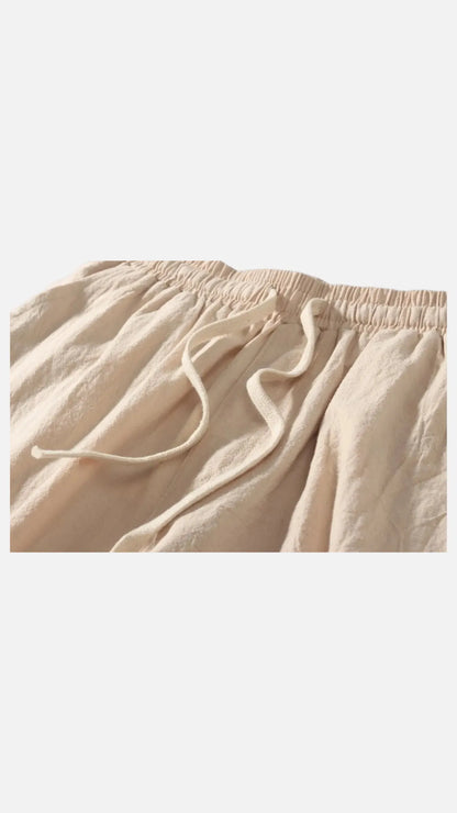Loose Old Money Linen Casual Pants