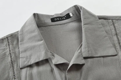 CAPRI | Men's Linen Shirt Casual Short Sleeved