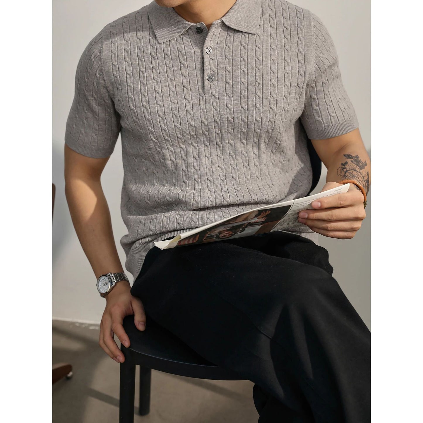AQUA KINTTED POLO
