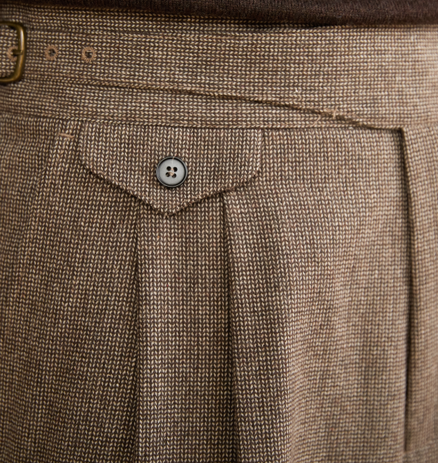 COFFEE WOOL CASUAL PANTS