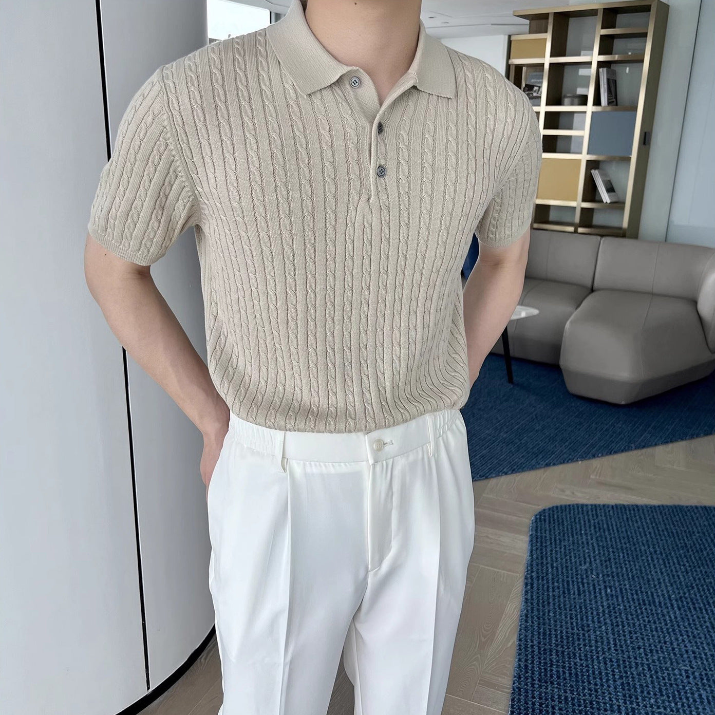 AQUA KINTTED POLO
