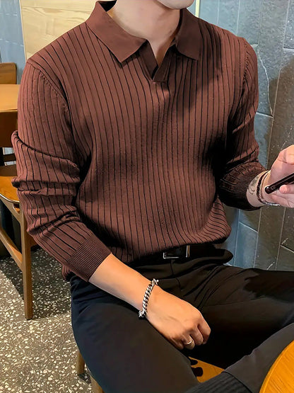 LAPEL | Old Money Slim Knit Polo Shirt