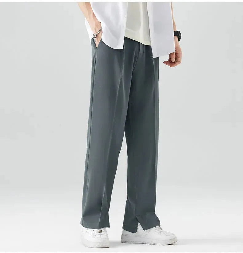 Men's Ice Silk Cool Casual Draping Suit Pants