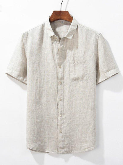 AMURE Linen Casual Lapel Shirt