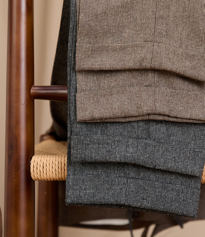COFFEE WOOL CASUAL PANTS