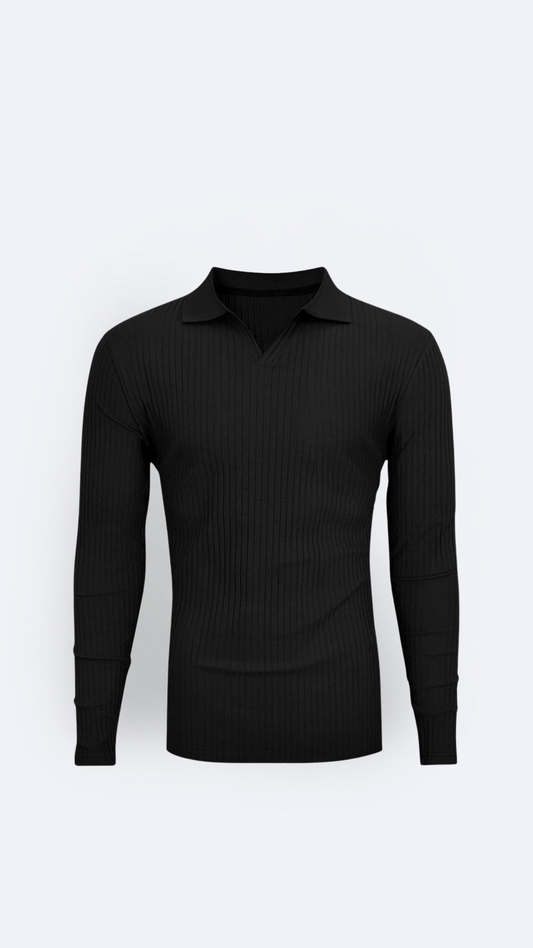 LAPEL | Old Money Slim Knit Polo Shirt