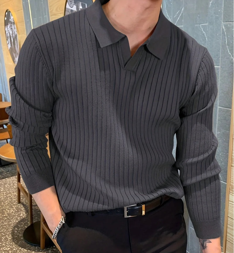 LAPEL | Old Money Slim Knit Polo Shirt