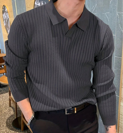 LAPEL | Old Money Slim Knit Polo Shirt