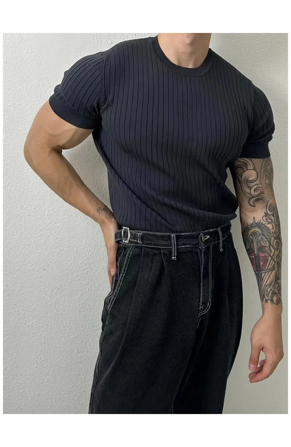 SAFIRE - Knitted Half Sleeve Top