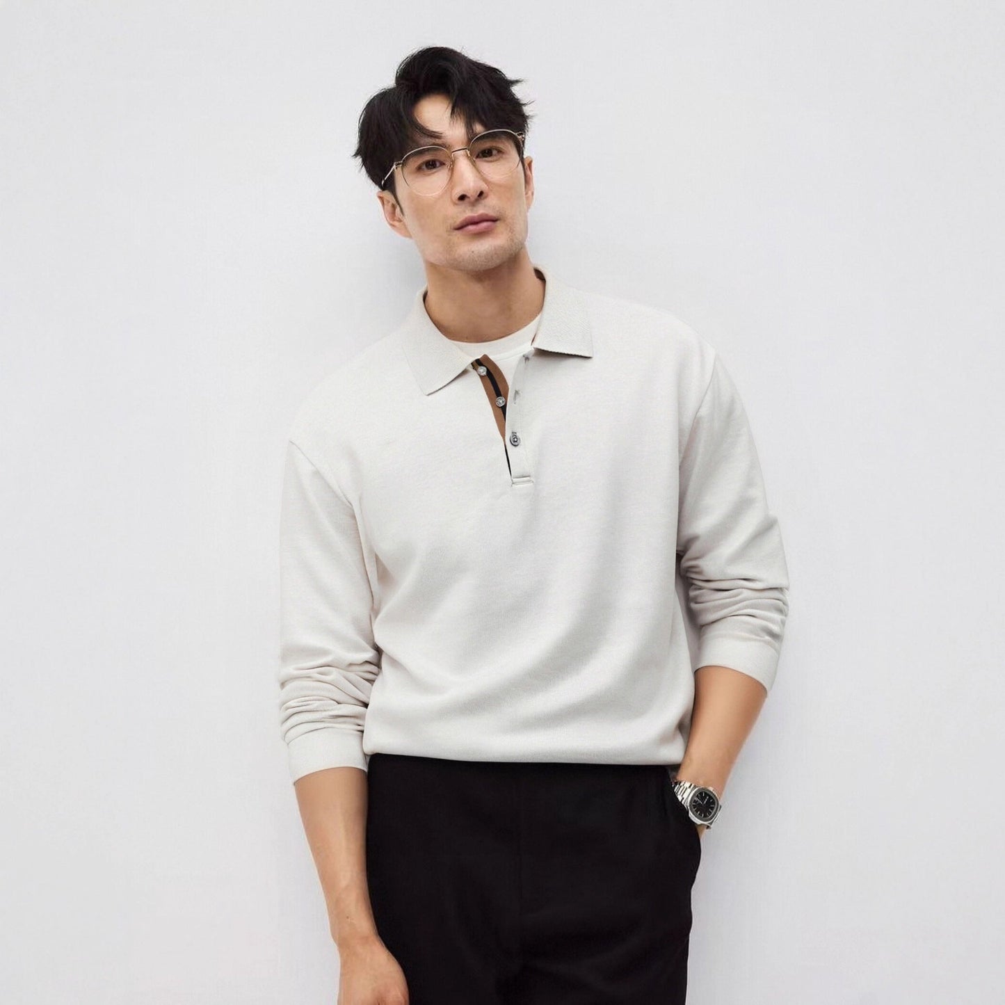SAFI CASUAL LONG SLEEVE POLO