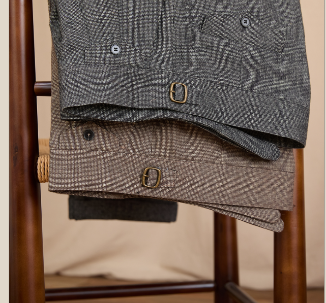 COFFEE WOOL CASUAL PANTS