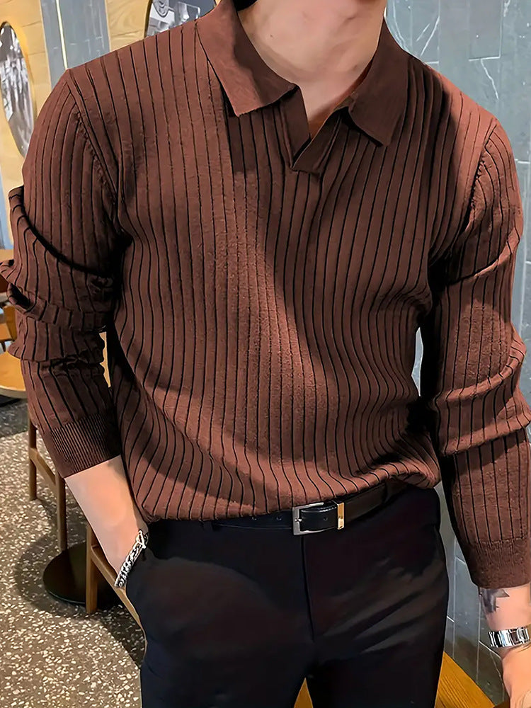LAPEL | Old Money Slim Knit Polo Shirt