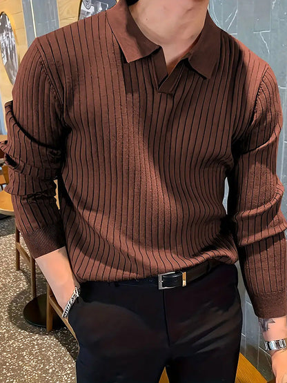 LAPEL | Old Money Slim Knit Polo Shirt